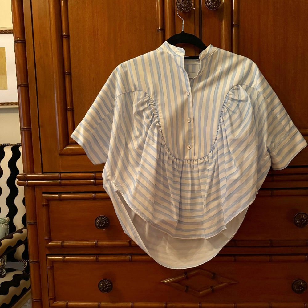 Rosetta Getty Cropped Cotton Shirt Size XS